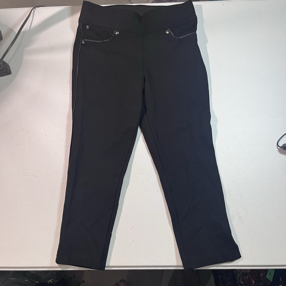 Nygard Slims Leggings Pants Womens Small 6-8 Black Ponte Pull On Stretch C427